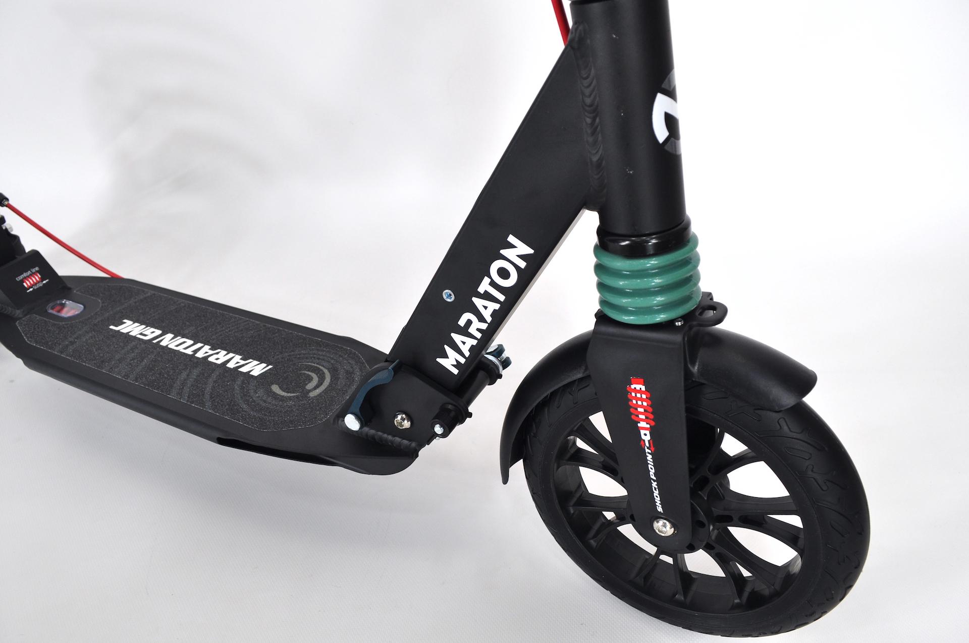 Самокат Maraton GMC з дисковим гальмом та амортизаторами/ремінь Зелений - фото 15