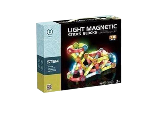 Конструктор магнітний зі світлом 76 елемента (13926)