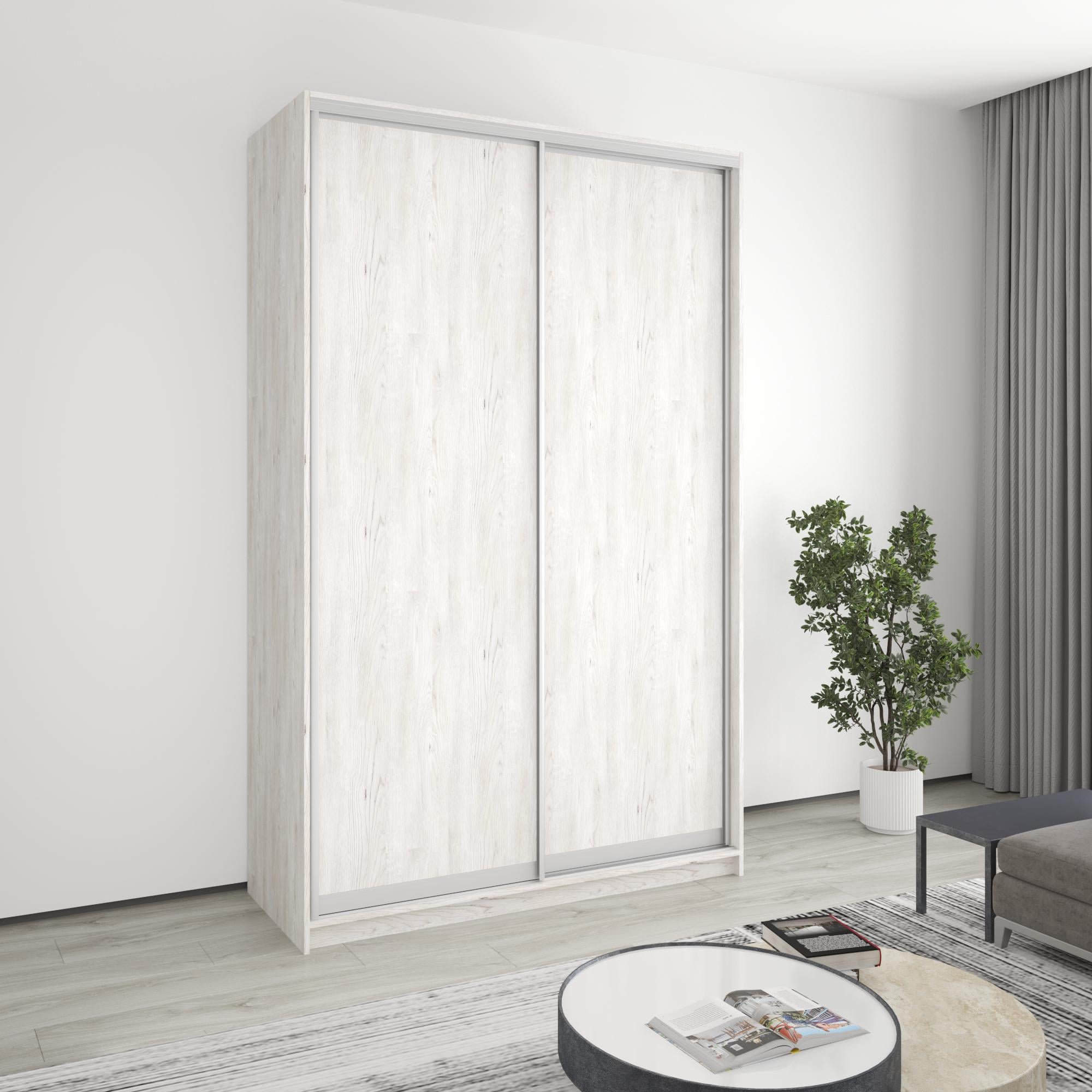 Шкаф-купе двухдверный MebelStar Комбо AL 2 ДСП 150x60x240 см Аляска серый (MBS-4088)