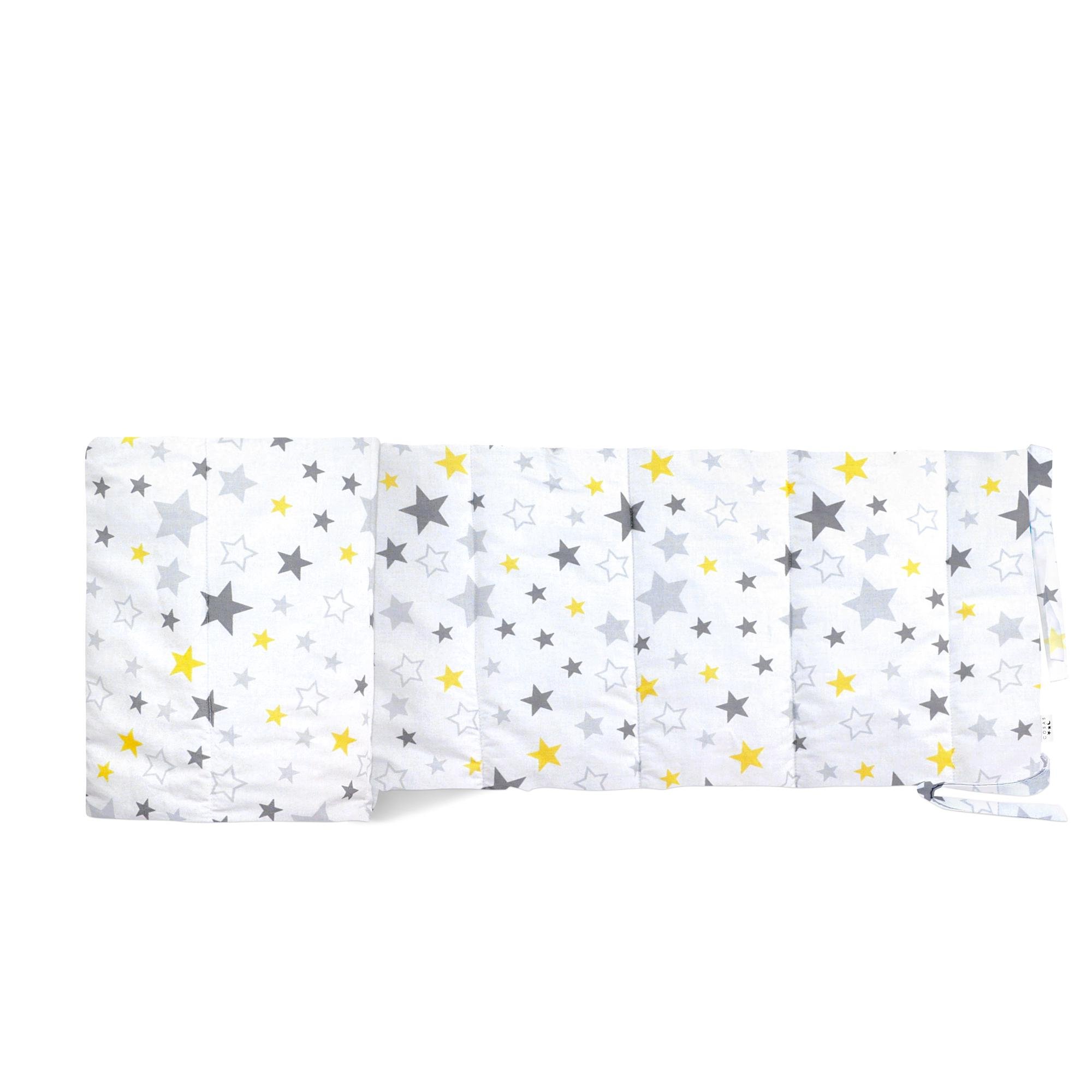 Бортик Cosas в дитяче ліжечко 180х30 см Star Ellow Grey White (4822052062760)