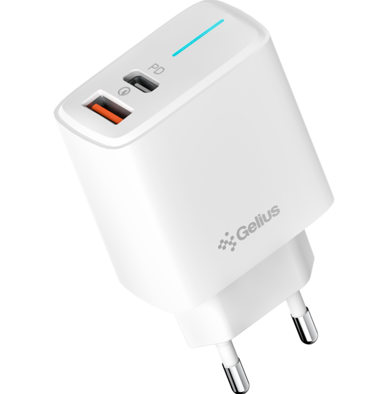 Зарядний пристрій мережевий Gelius Radiance GP-HC058 1 Type-C+ 1USB-APD/QC3,0/PPS/Super VOOC 25W White - фото 2 Зарядний пристрій мережевий Gelius Radiance GP-HC058 1 Type-C+ 1USB-APD/QC3,0/PPS/Super VOOC 25W White - фото 2