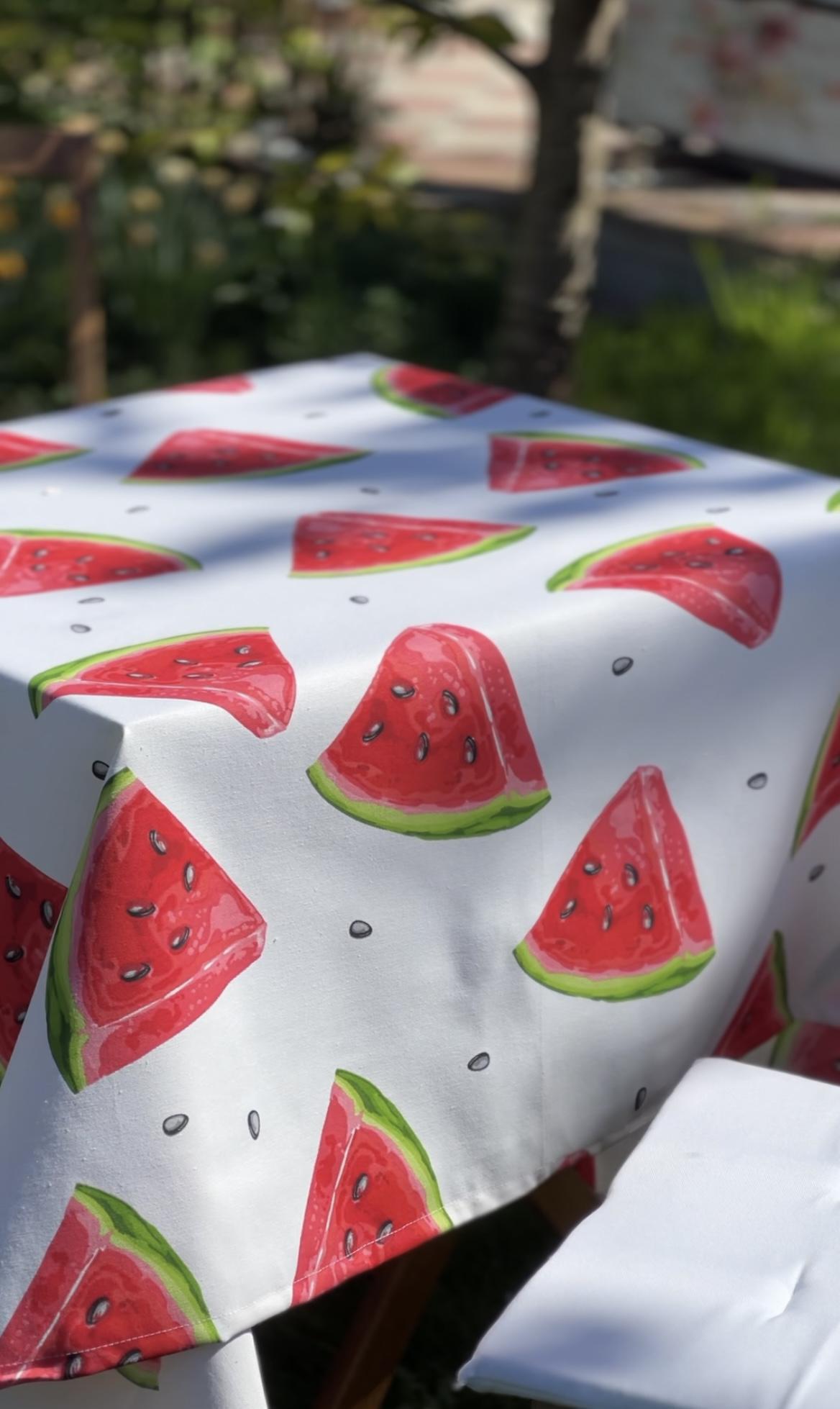 Скатерть водоотталкивающая Арбузы 220x140 см (831-19)