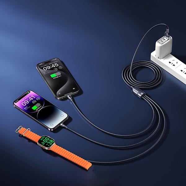 Кабель для зарядки 3в1 REMAX RC-C169 USB-A-Type-c+Lightning+Wireless Charge 1,2 м Черный - фото 6 Кабель для зарядки 3в1 REMAX RC-C169 USB-A-Type-c+Lightning+Wireless Charge 1,2 м Черный - фото 6