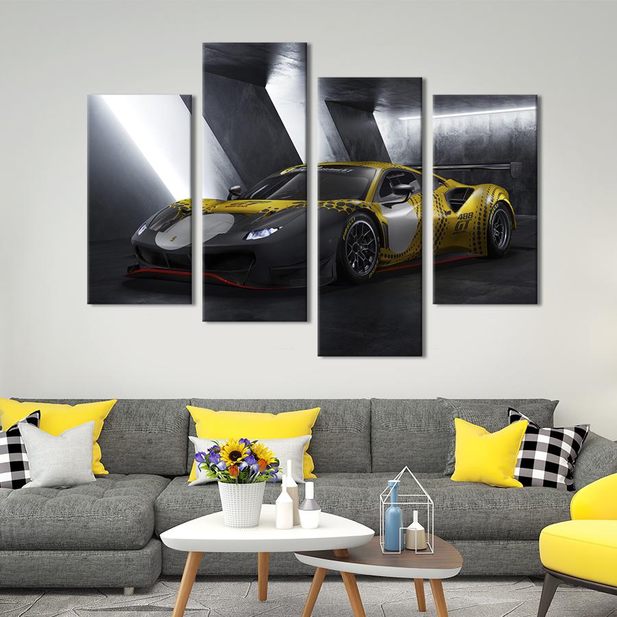Картина на холсте Яркий суперкар Ferrari 488 GT Modificata 149x106 см (1315-42)