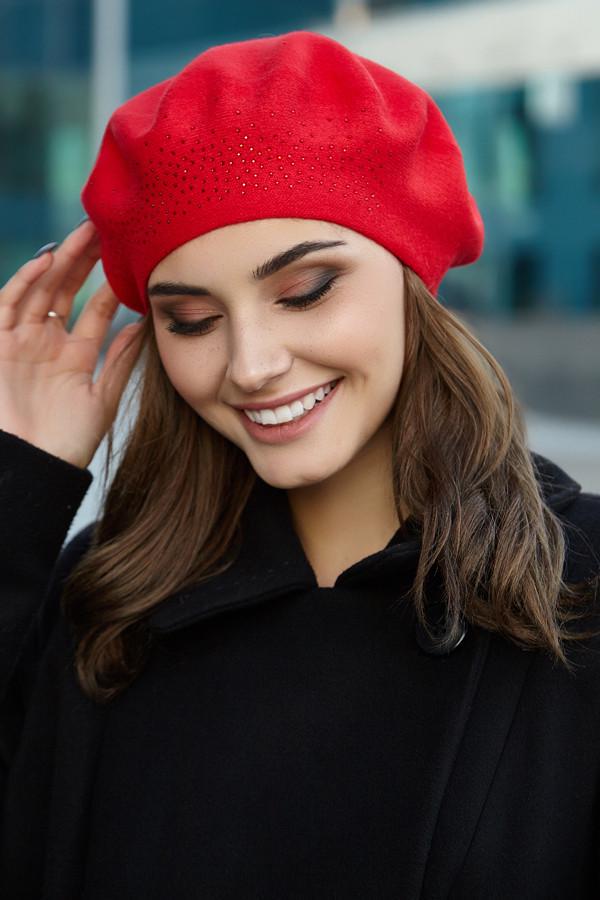 Берет жіночий Braxton Софія з аплікацією зі стразів Червоний (5119-1/26478798)