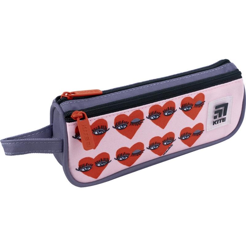 Пенал-косметичка шкільний KITE 20х7х4 см на 2 відділення (114119)