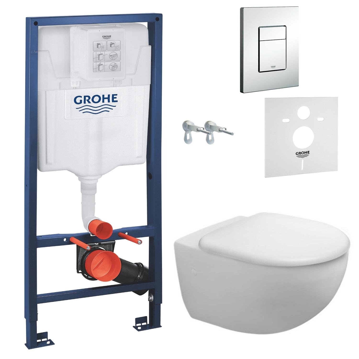 Комплект инсталляции Grohe Rapid SL 2572090000+38772001 с унитазом кнопка Хром (126047)