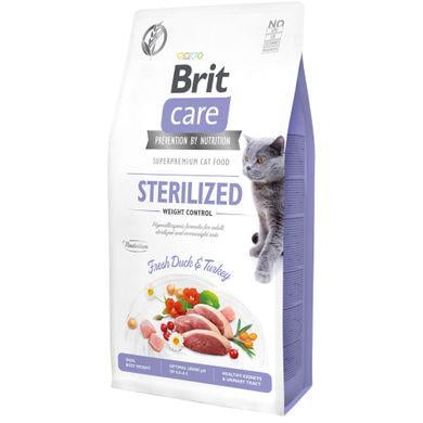 Сухой корм Brit Care Cat GF Sterilized Weight Control для стерилизованных кошек с лишним весом 7 кг Утка и индейка