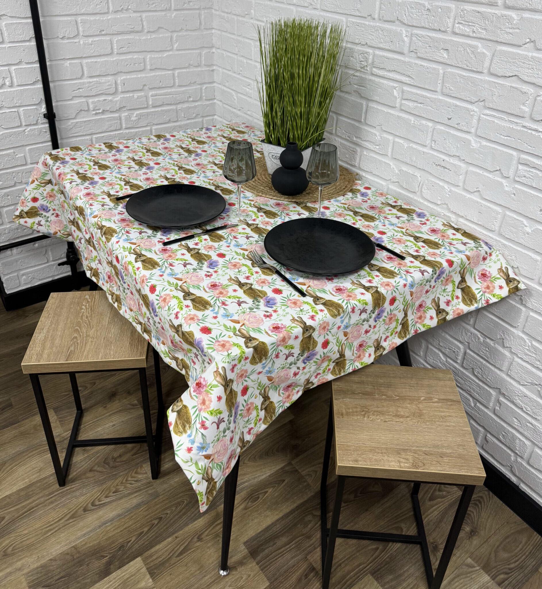 Скатерть пасхальная Comfort Home Multi rabbits водоотталкивающая с тефлоновым покрытием 140x180 см (5054777)