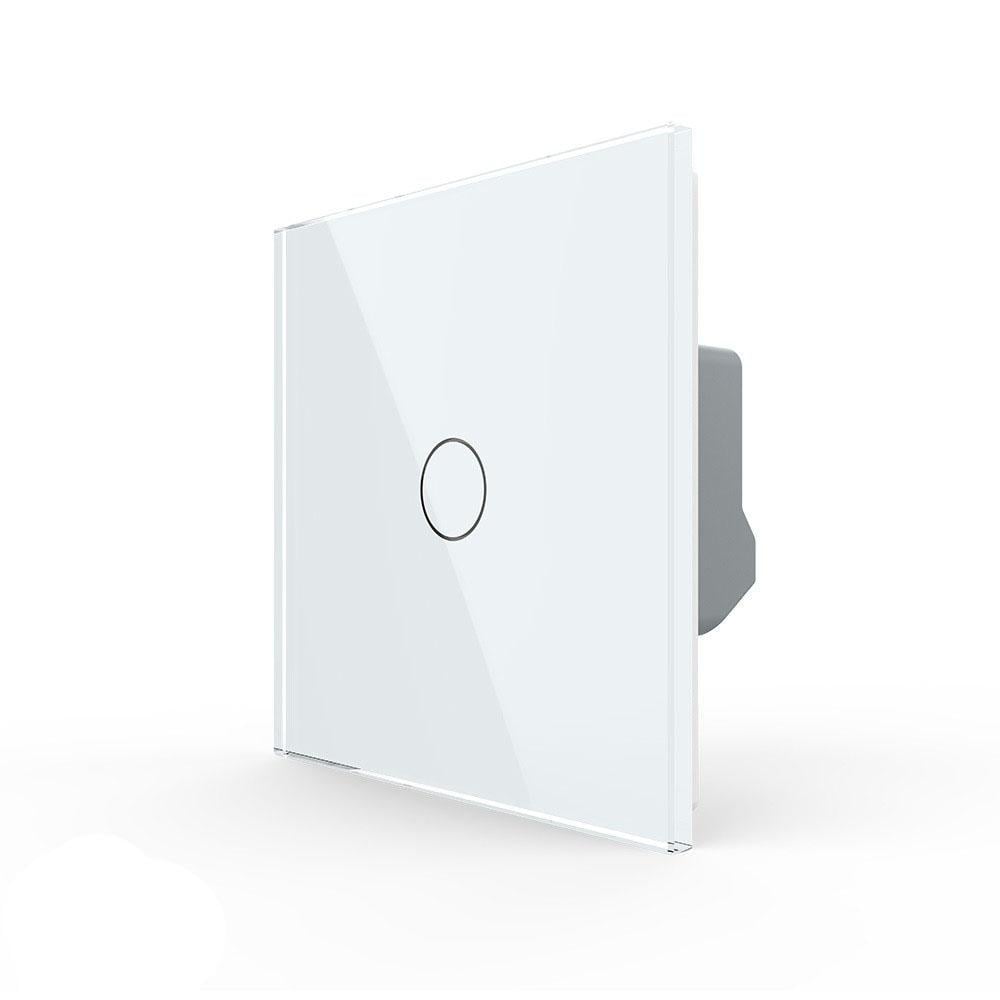 Выключатель сенсорный Livolo 1 сенсор стеклянный Белый (VL-C7FC1NY-2GWP)