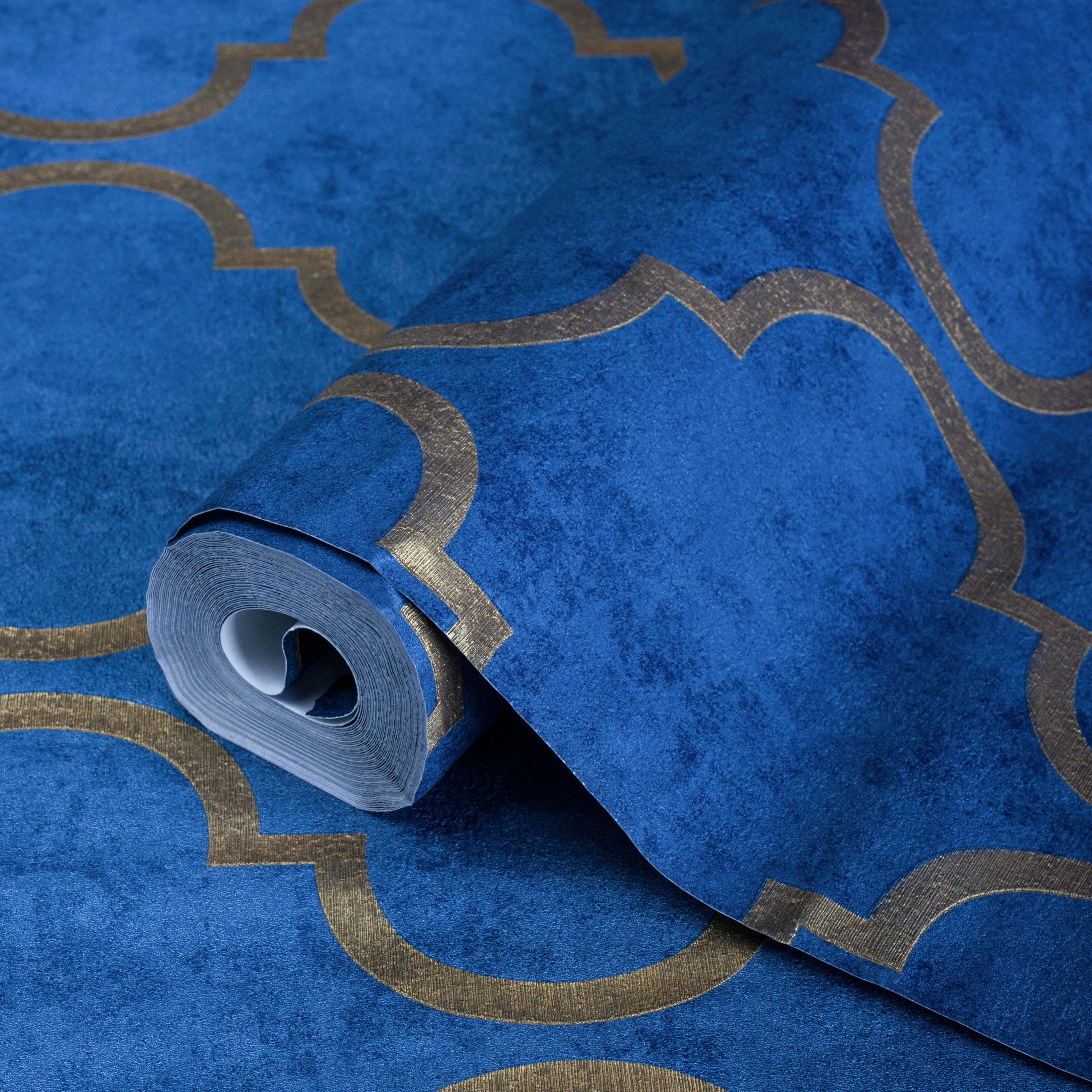 Обои виниловые AdaWall Indigo с восточным орнаментом на флизелиновой основе (4703-6)