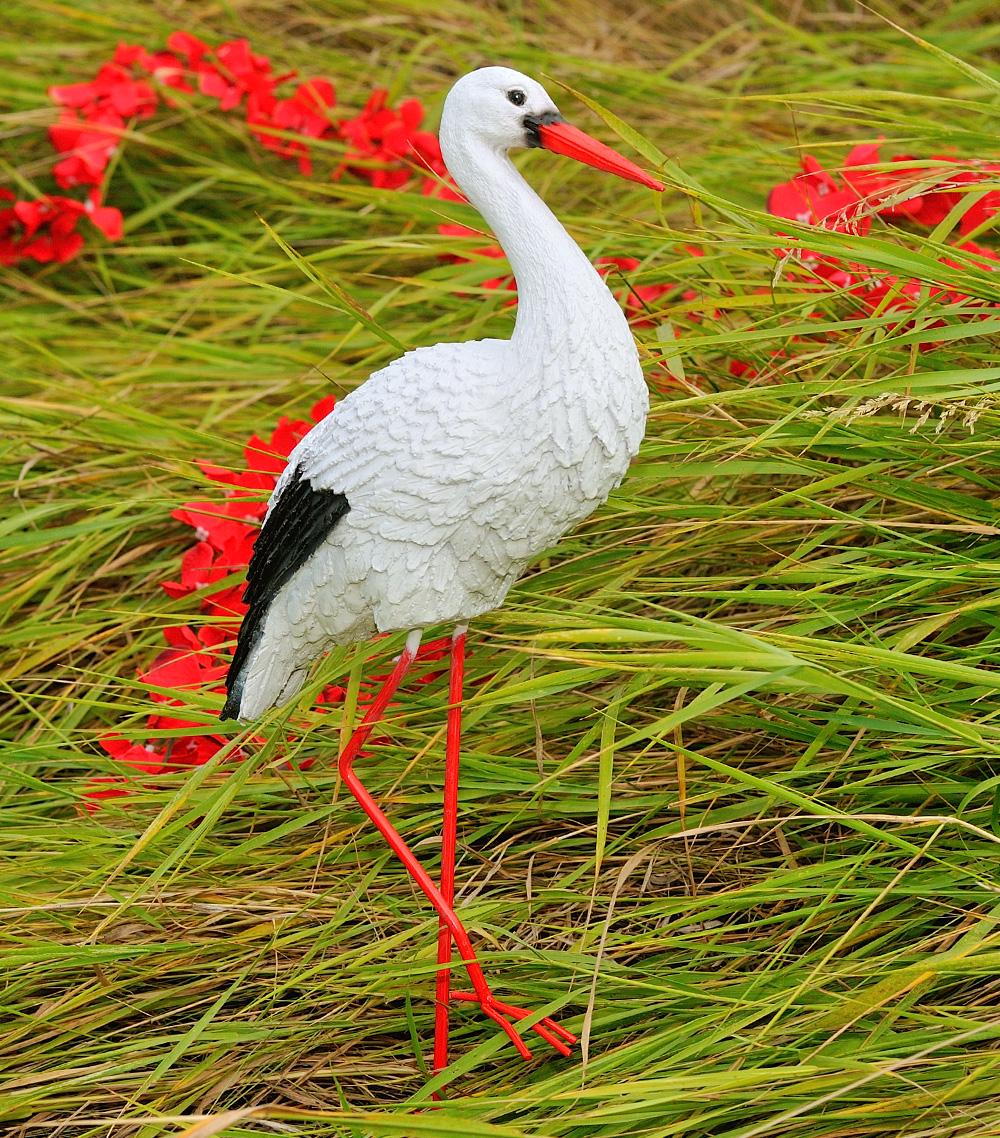 Садова фігура Лелека малий №1 на металевих лапах - фото 3