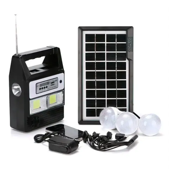 Станция на солнечной батарее GDLight GD8216 Bluetooth/Power Bank с фонарем/3 лампы (8-18-GD8216)