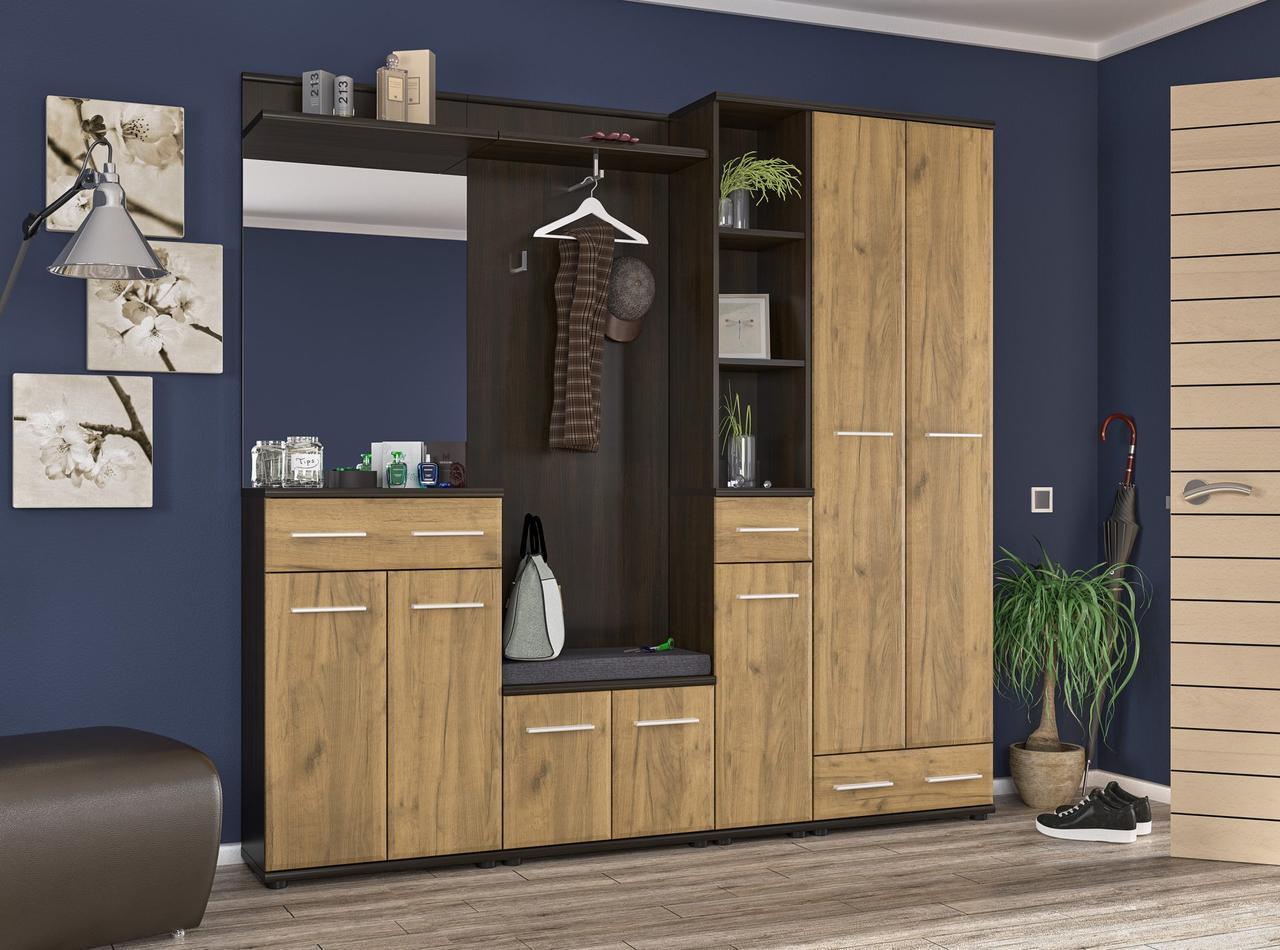 Комод-надставка в передпокій Мебель-Сервіс Тріо 1Д1Ш Венге темний/Дуб крафт (26925606) - фото 2 Комод-надставка в передпокій Мебель-Сервіс Тріо 1Д1Ш Венге темний/Дуб крафт (26925606) - фото 2