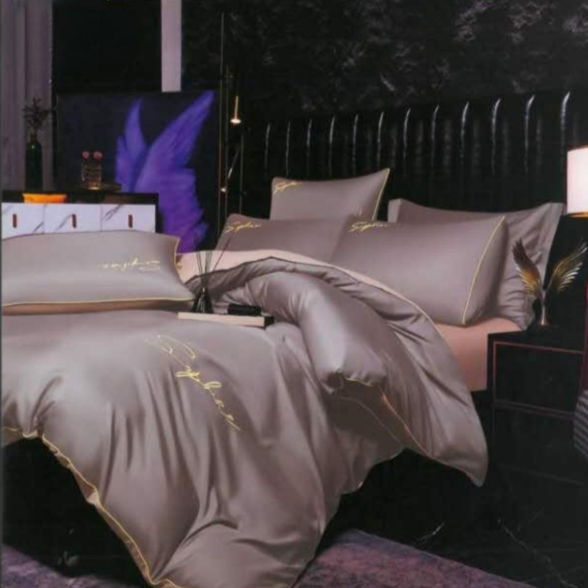 Комплект постельного белья Koloco Sophae сатин двуспальное Капучино (42556) - фото 1 Комплект постельного белья Koloco Sophae сатин двуспальное Капучино (42556) - фото 1