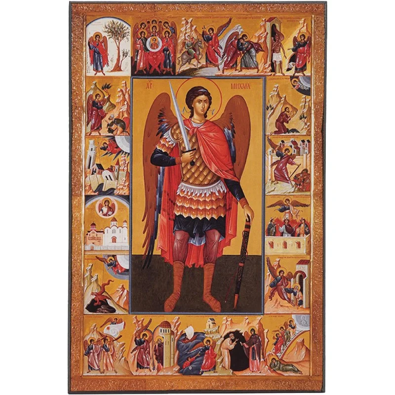 Ікона Святий Архангел Михаїл ростова на дереві 15х20 см (Н-10212504)