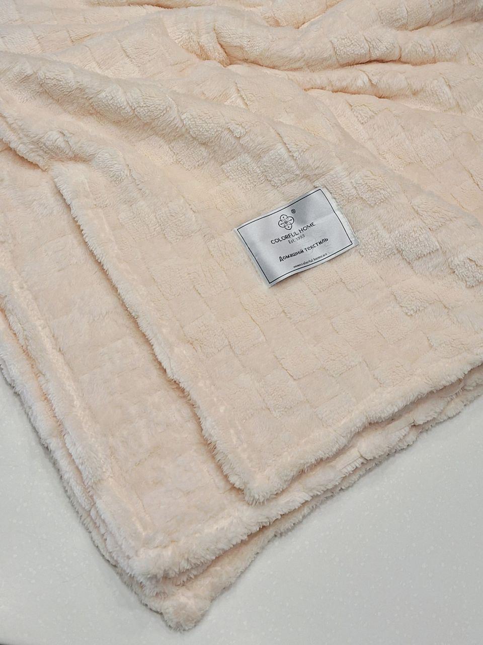Плед полуторный флисовый Colorful Home Мозаика 150x200 см Кремовый (1260) - фото 4 Плед полуторный флисовый Colorful Home Мозаика 150x200 см Кремовый (1260) - фото 4