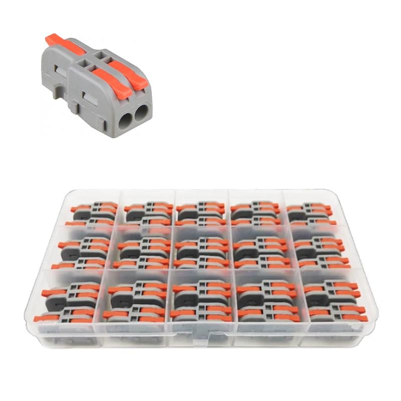 Набор клемм Tactix 0,08-4 мм2 32А 1-2 проходная наборная 29,7х12,8х13 мм 30 шт. Оранжевый (DF-12-30box)