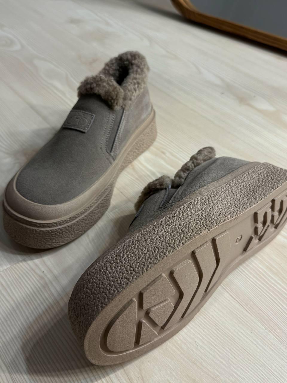 Черевики жіночі Hengji 660-6 замшеві кеди на хутрі р. 41 Бежевий (5796) - фото 3