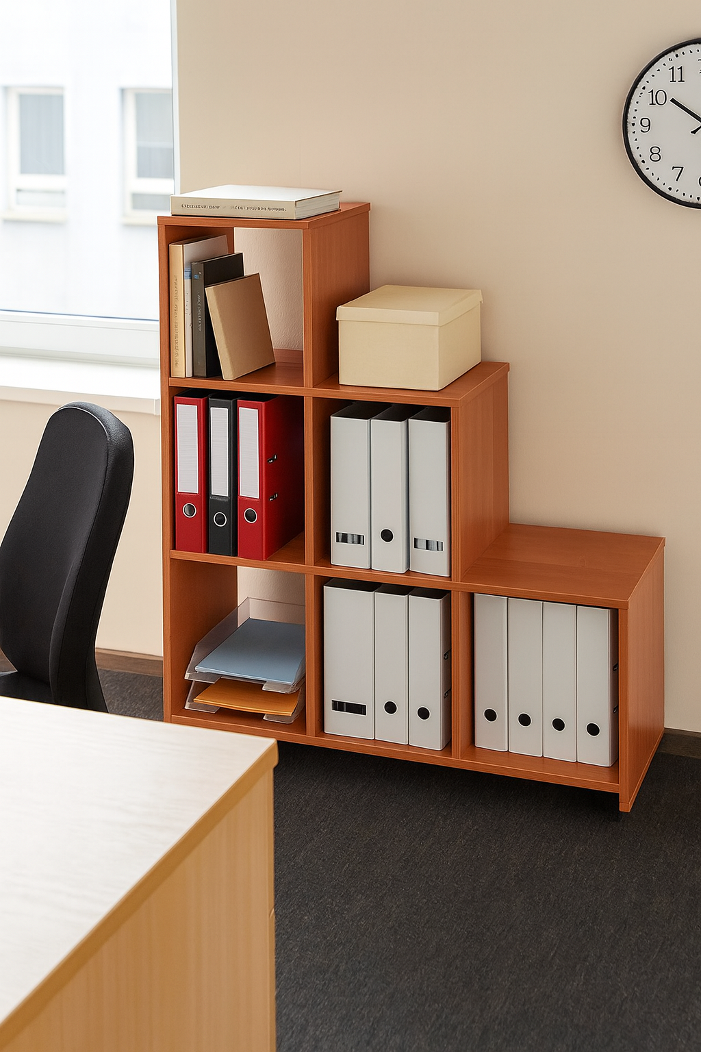 Стелаж книжкова Kompanit КШ-19 ЛДСП з 6 відкритими полицями 105,5х29,2х107 см Вільха (31802589)