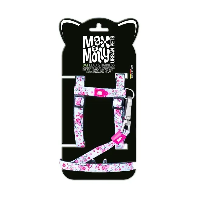 Набор для кошек шлейки/поводок Max & Molly Harness/Leash Set Cherry Bloom One Size (197053)