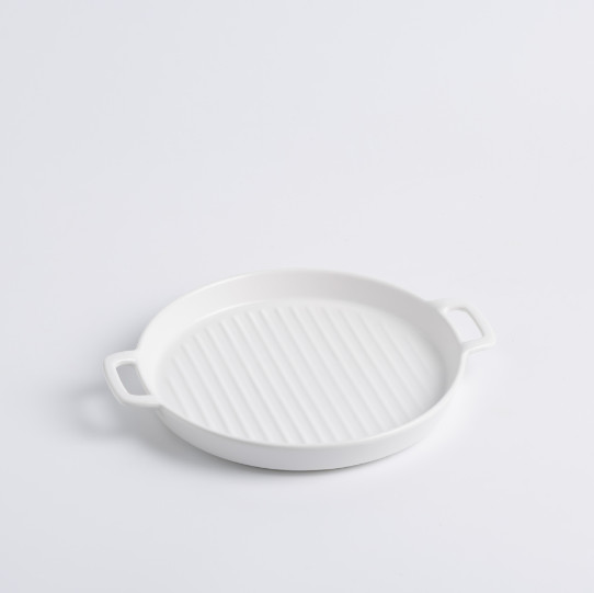 Блюдо з рифленим дном кругле 6742 22 см Білий (4356279)