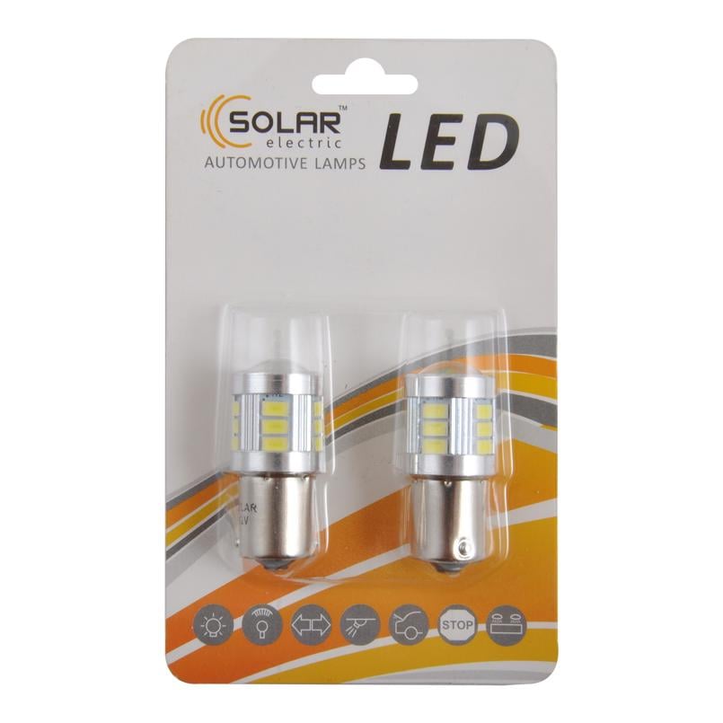 Автолампа світлодіодна Solar 12/24V S25 BA15s 18SMD 120 Lm White