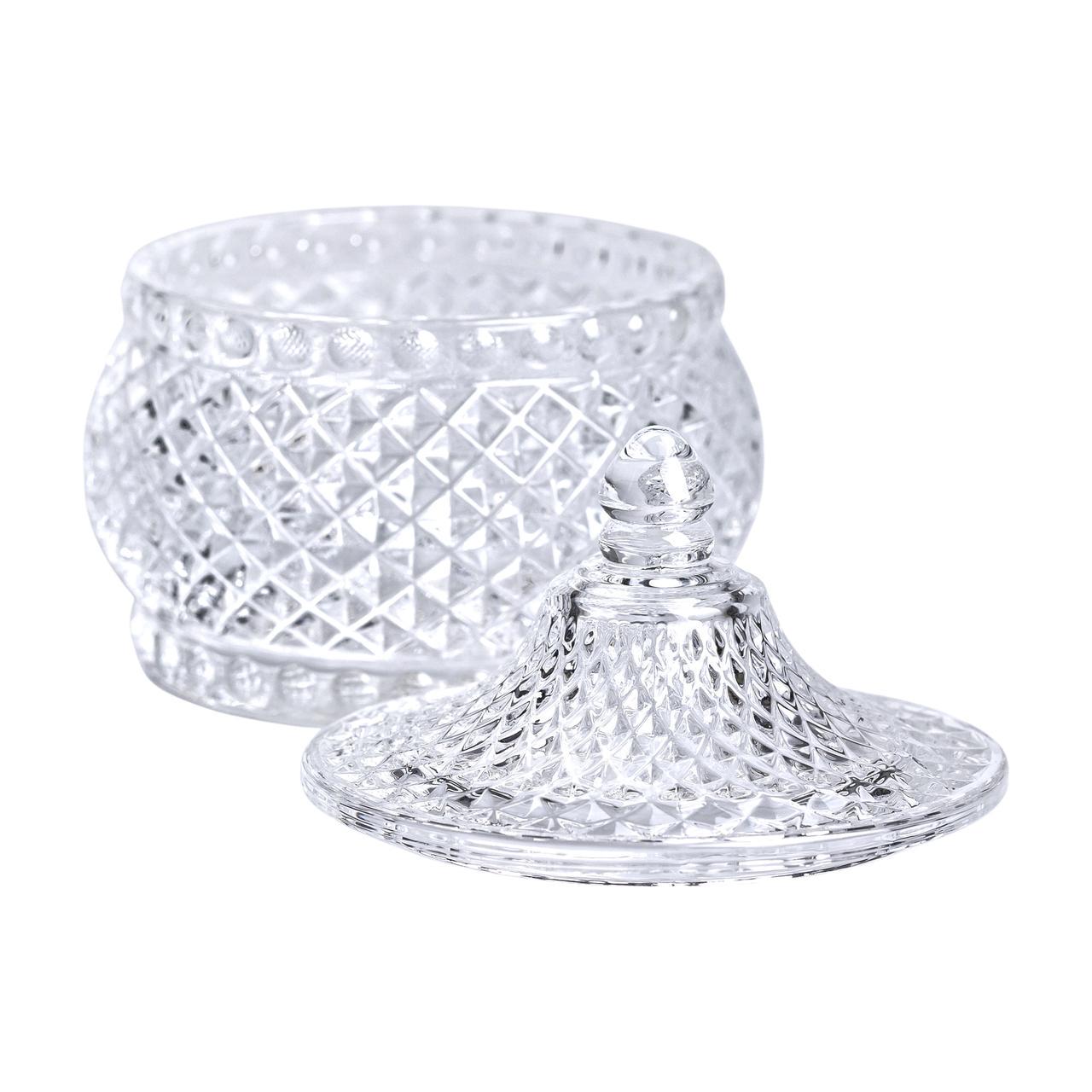 Сахарница стеклянная Glass Jay с крышкой в восточном стиле алмазы Прозрачный - фото 3 Сахарница стеклянная Glass Jay с крышкой в восточном стиле алмазы Прозрачный - фото 3