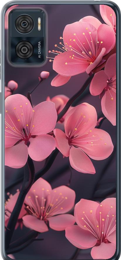 Чехол на Motorola Moto E22 Пурпурная сакура (6075u-2974-42517) Чехол на Motorola Moto E22 Пурпурная сакура (6075u-2974-42517)