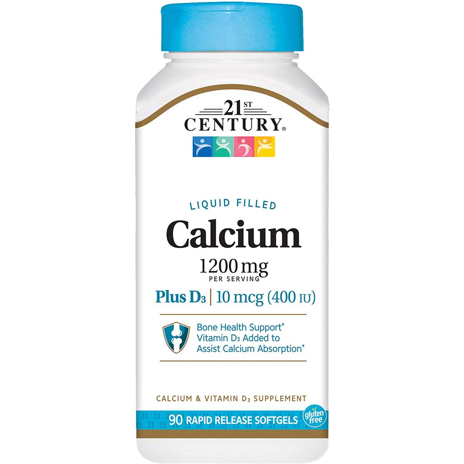 Кальций Calcium Plus D3 1200 mg Liquid Filled 90 Rapid Release Softgels