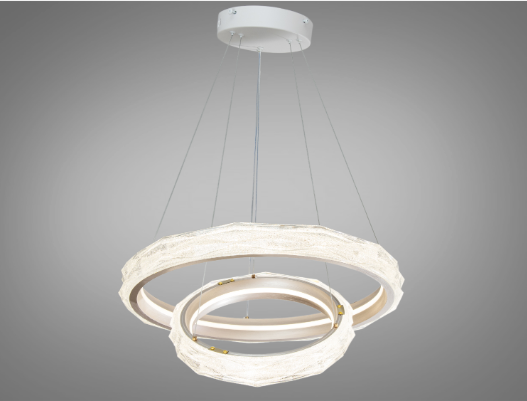 Люстра подвесная LED Diasha 2 кольца 90 Вт Шампань (MD3528/600+400CG)
