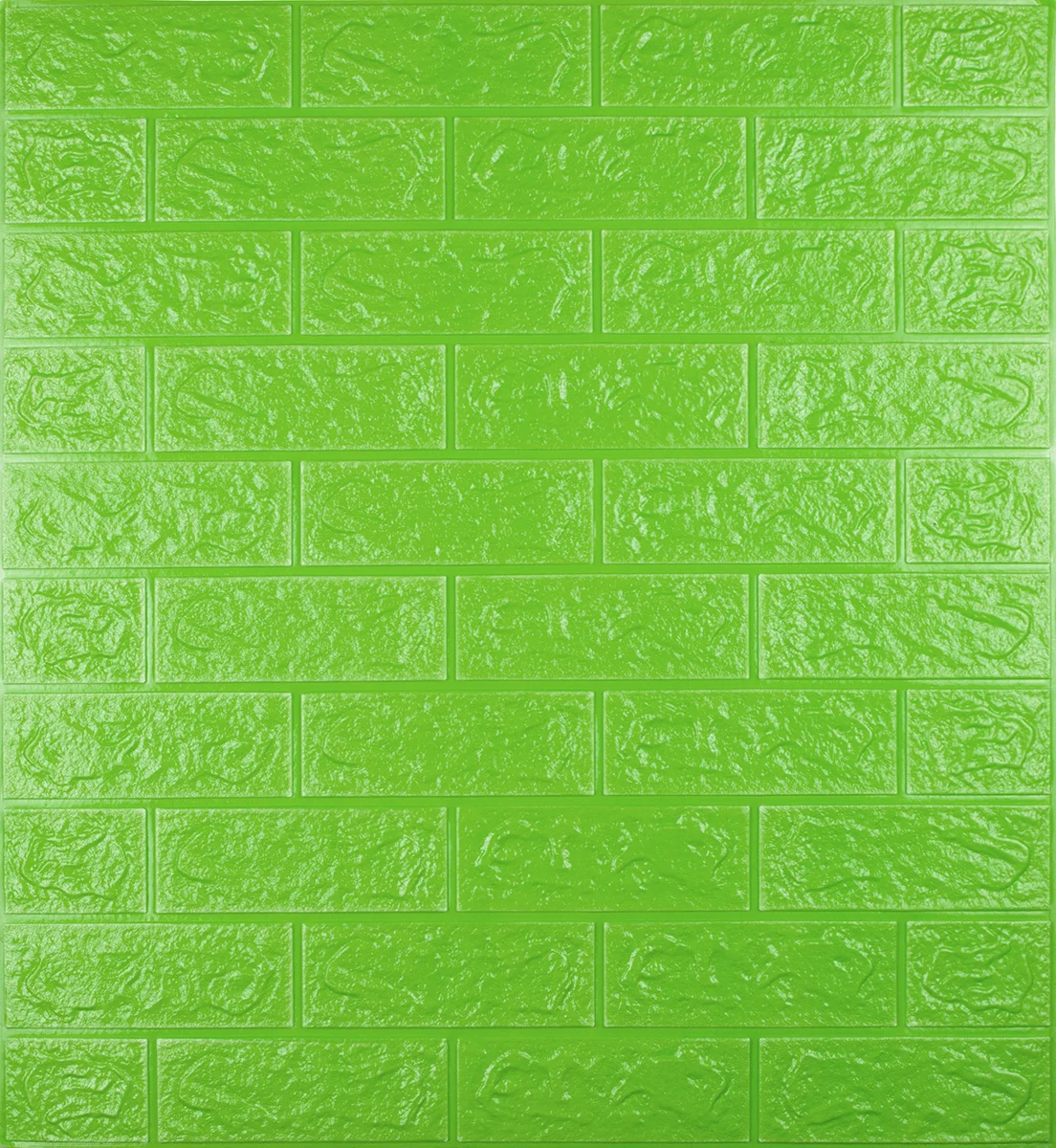 Самоклеюча 3D панель Sticker Wall декоративна під цеглу 700х770х5 мм Зелений