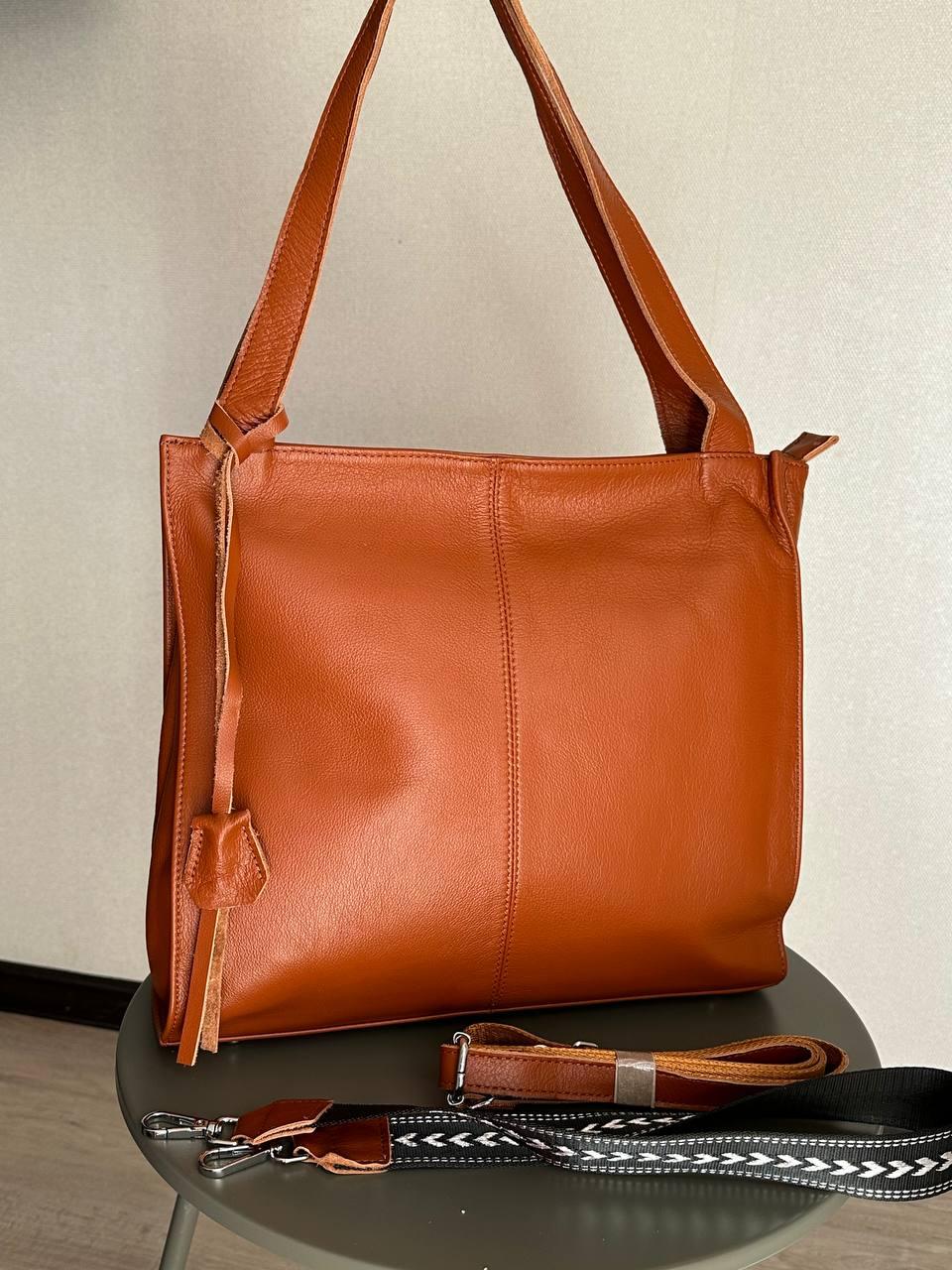 Сумка женская 3713/2 из натуральной кожи Светло-коричневый