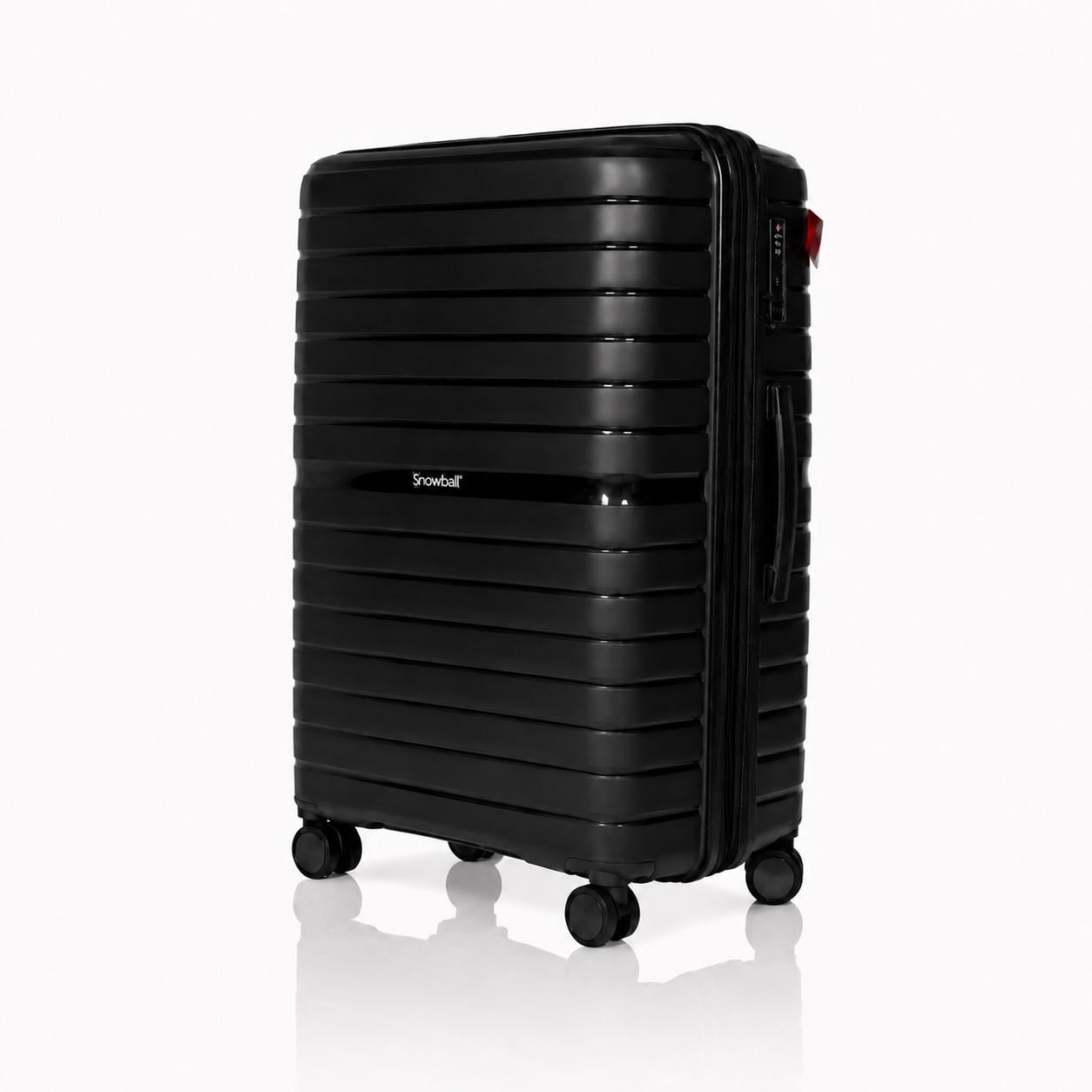 Чемодан с расширением Snowball 49203 средний 71 л Черный (49203-M-Black)