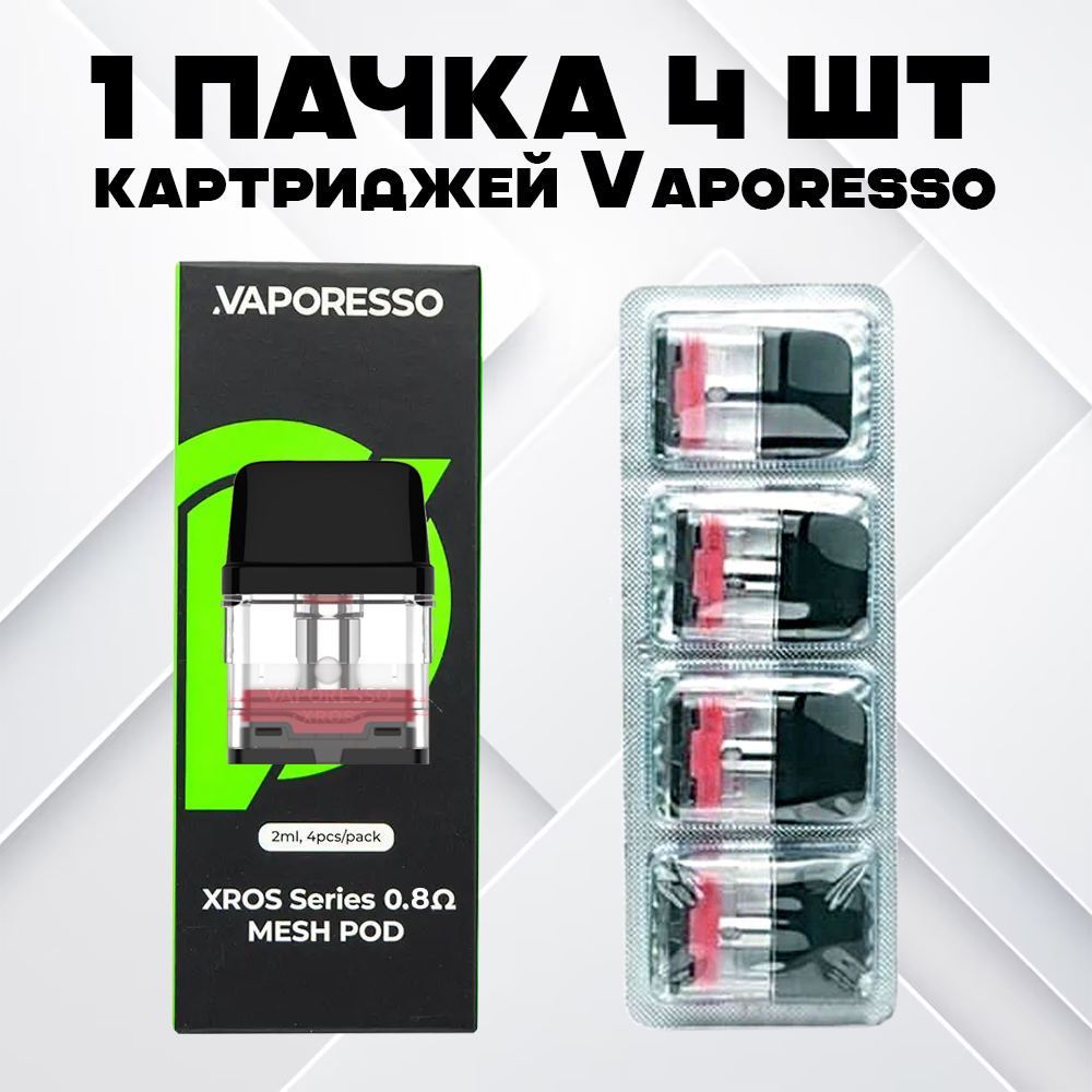 Картриджі Vaporesso XROS Meshed 0,8 Ом для POD систем 2 мл 4 шт. (db52b372) - фото 2