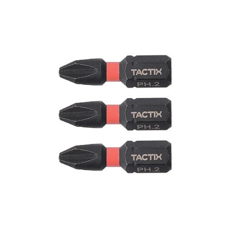 Биты ударные Tactix 455102 PH2 25 мм крестовая закаленная сталь 3 шт. (INSOTSBPH455102MT0)