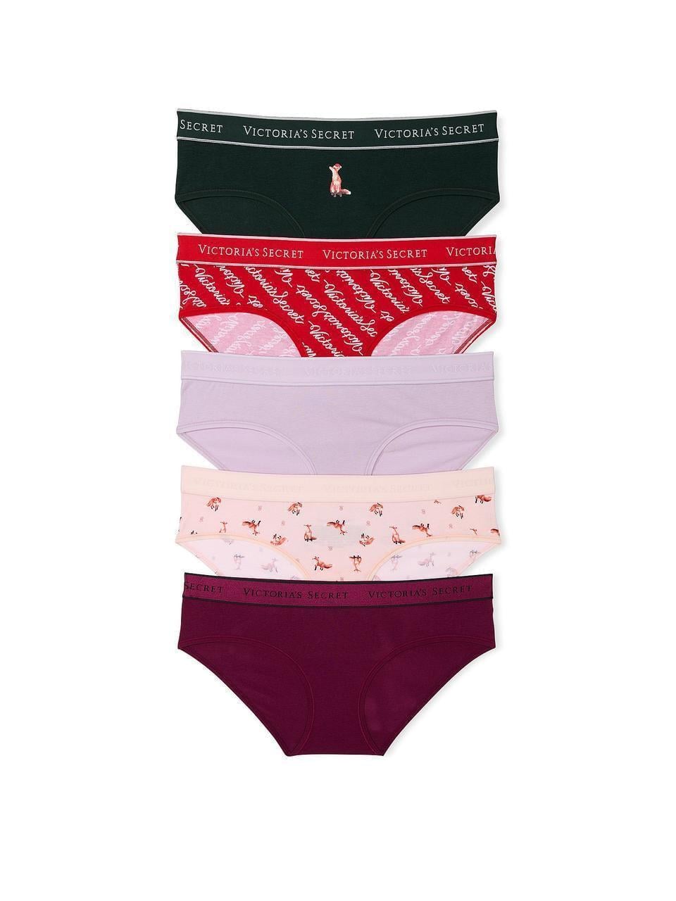 Набор трусиков Victoria Secret Cotton Logo XL 5 шт. Разноцветный (2473973629)