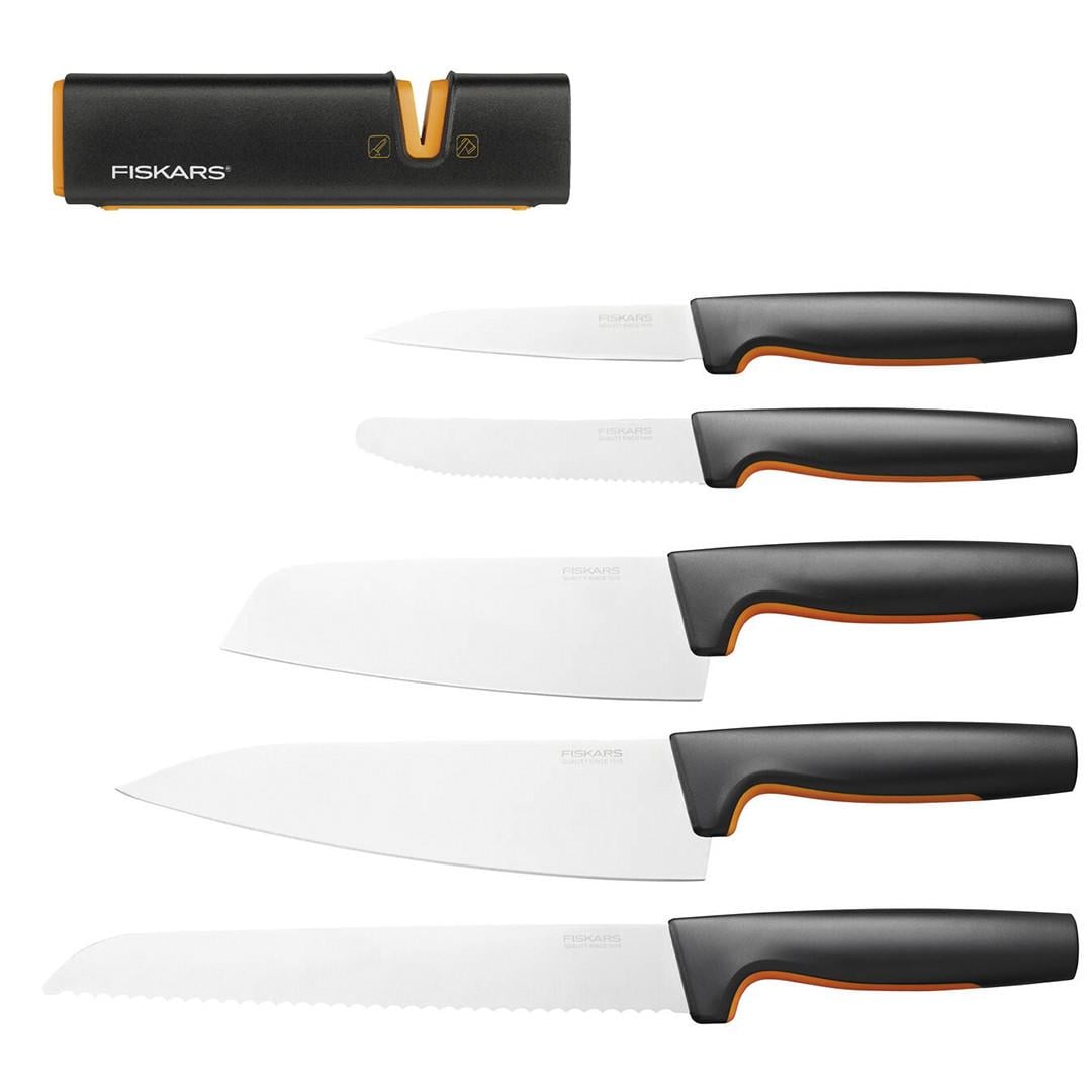 Набор кухонных ножей Fiskars Functional Form и точилка Xsharp 5 шт. (1055801)