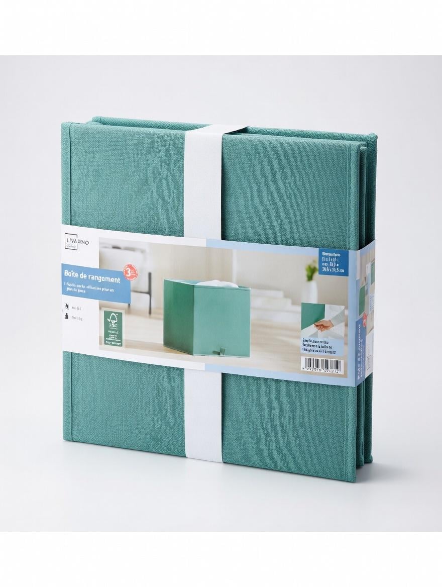 Коробка для зберігання складна LIVARNO home 30,5×30,5×29,5 см Сірий (500243)
