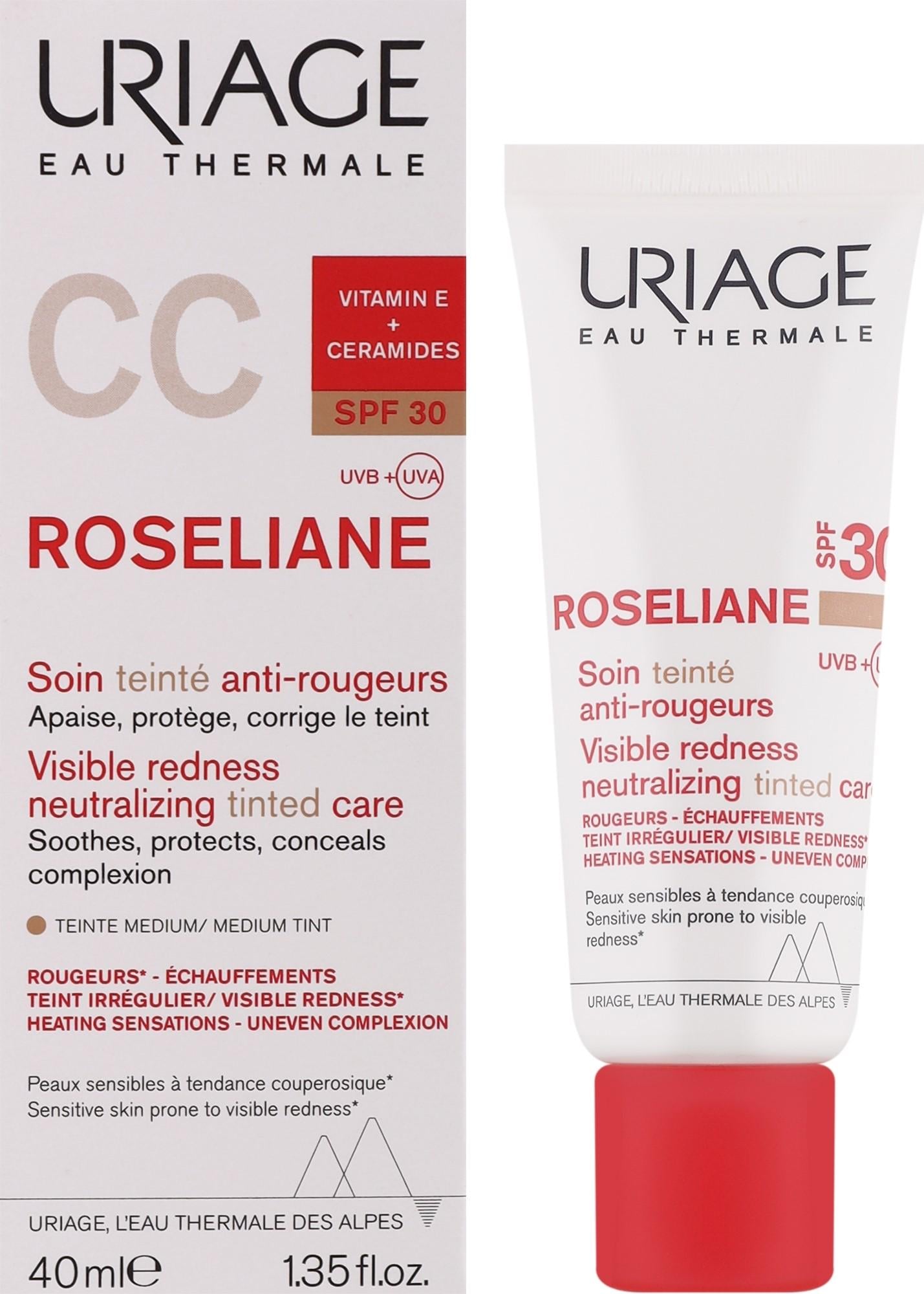 СС-крем от покраснения Uriage Roseliane CC Cream SPF30+ 40 мл СС-крем от покраснения Uriage Roseliane CC Cream SPF30+ 40 мл