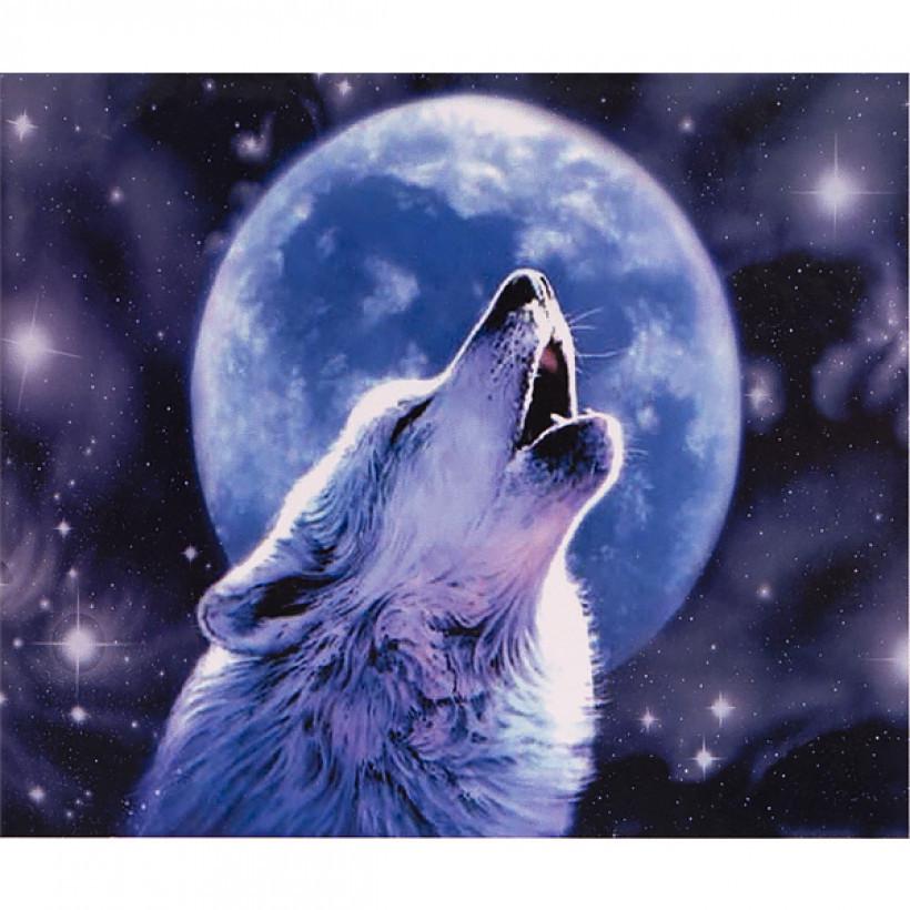 Алмазна мозаїка TK Group Вовк під місяцем 30х40 см (GM74841)