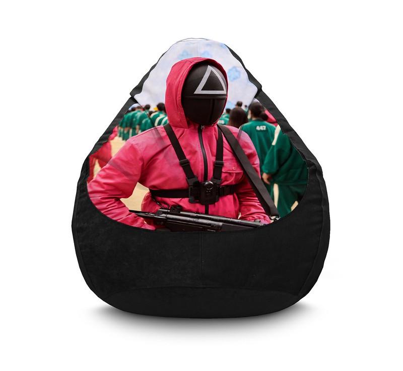 Кресло мешок iPuff Squide Game Triangle Флок XXL 90х125 см Черный