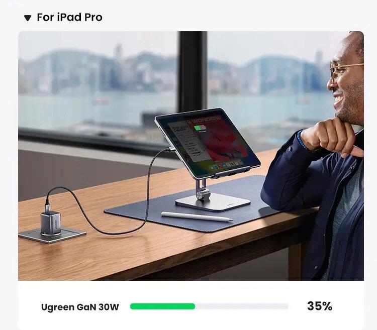 Зарядний пристрій мережевий UGREEN GaN Nexode 30W CD319 Grey (90666) - фото 18