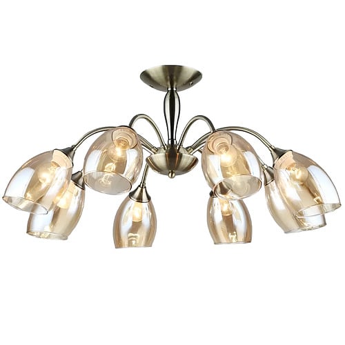 Люстра Svet на восемь плафонов под лампу Е27 Бронзово-золотой (SR-N5055/8 AB)