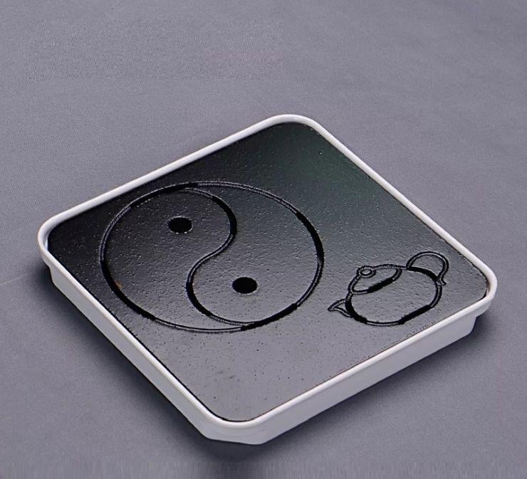 Столик для чайной церемонии Чабань с поддоном Белый 20х20х2,5 см Столик для чайной церемонии Чабань с поддоном Белый 20х20х2,5 см