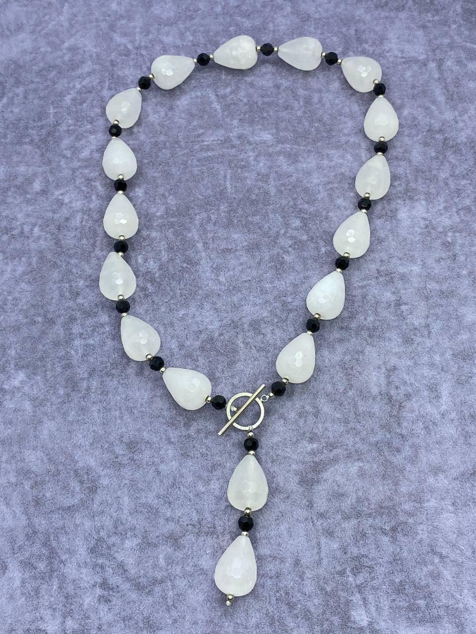 Бусы агат 46 см Белый (1022)