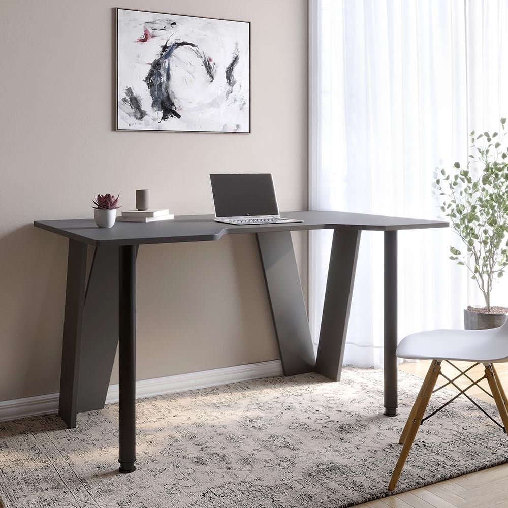 Комп'ютерний стіл Lion Квест 150х90х74,5 см Антрацит (LION-041161) Комп'ютерний стіл Lion Квест 150х90х74,5 см Антрацит (LION-041161)