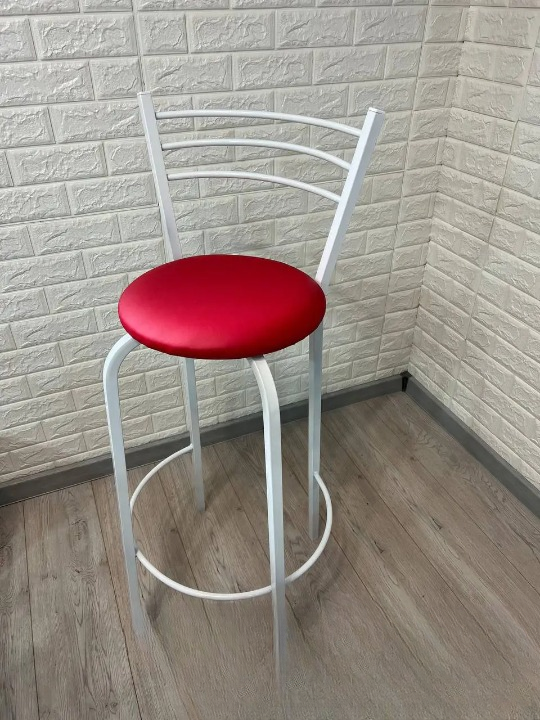 Барний стілець металевий 35х107 см Червоний/Білий (28373929)