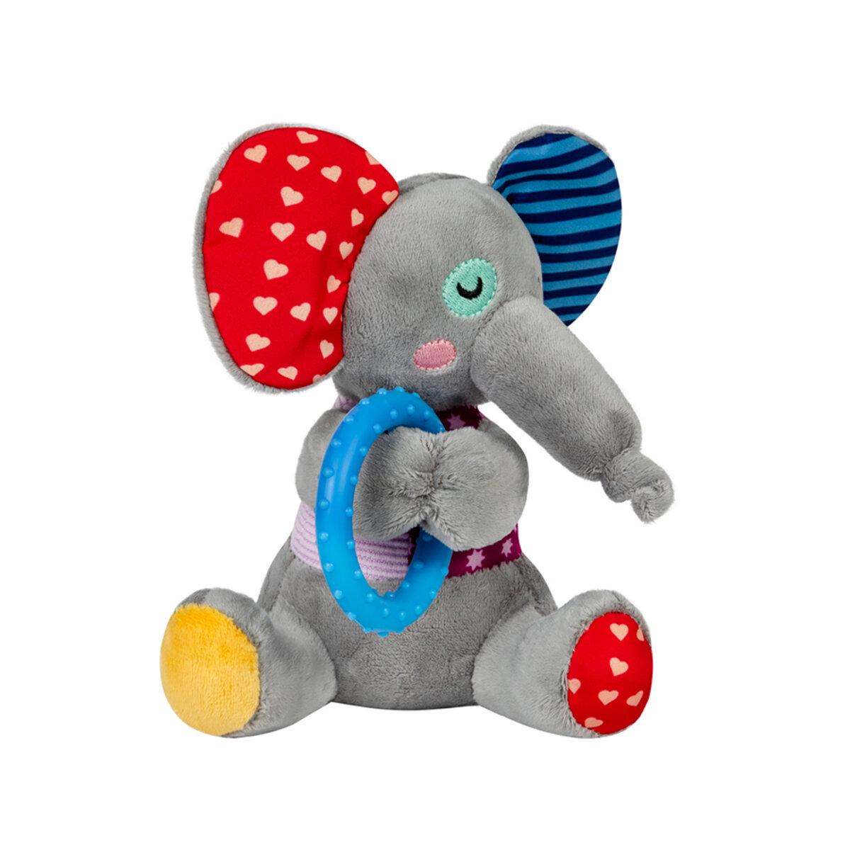 Игрушка для собак GiGwi Plush Friendz Слоненок с кольцом и пищалкой термопластичная 16 см (25881137)
