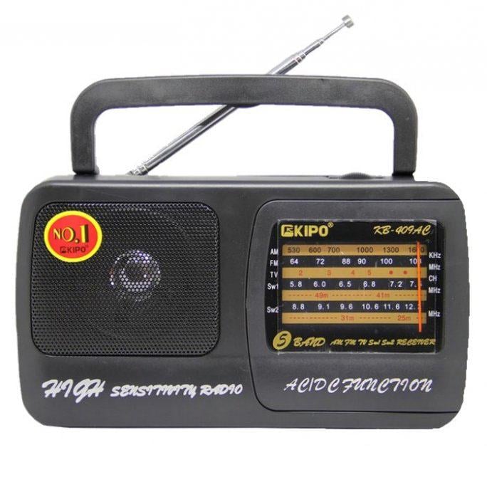 Радиоприемник Kipo KB-409 AC FM USB от батарейки R20/сеть Черный
